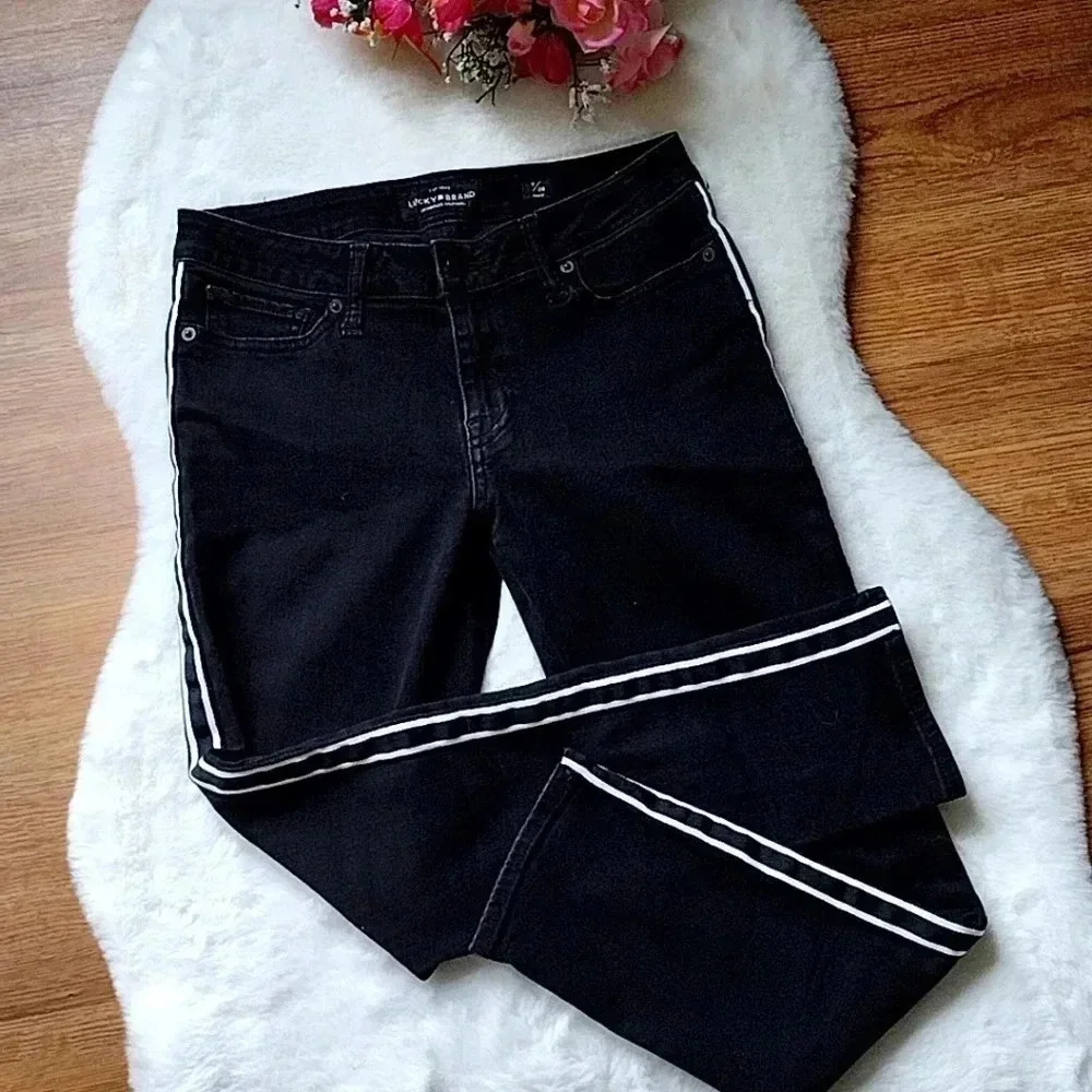 Lucky Brand Women's Black Side-Stripe Jeans